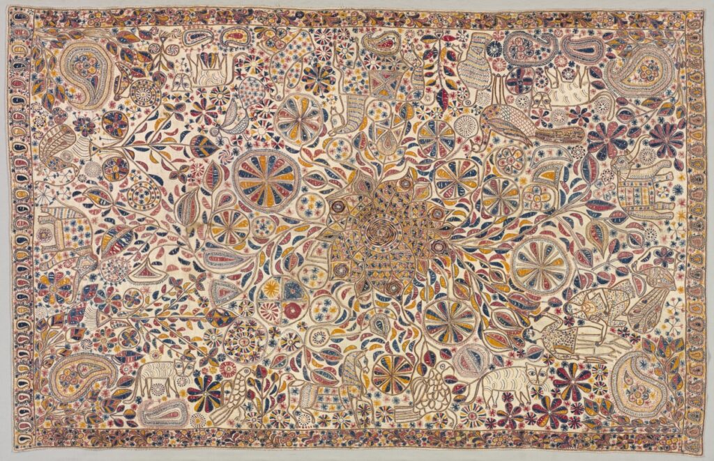 Indian Kantha Embroidery Quilt | 19th Century